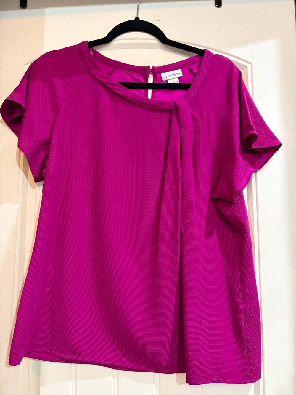 Liz Claiborne Bright Fuchsia Short-Sleeve Blouse